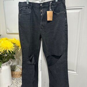 Reformation button down black jeans